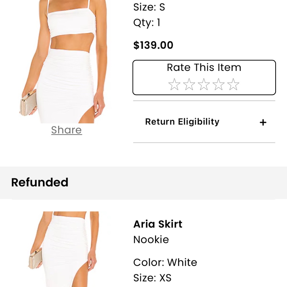 Nookie Aria Skirt and Crop Top - white set revolve